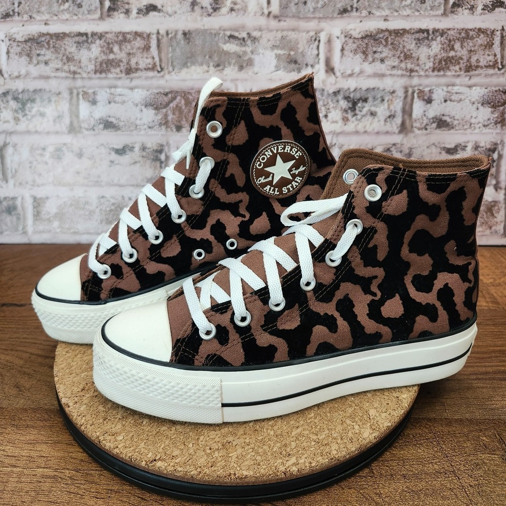 Size 9 - Converse Chuck Taylor All Star Lift Platform High Leopard Remix Women's